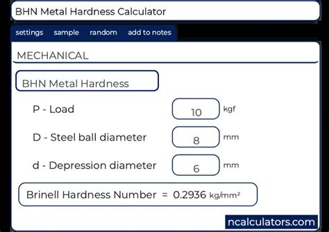 vlab hardness calculator